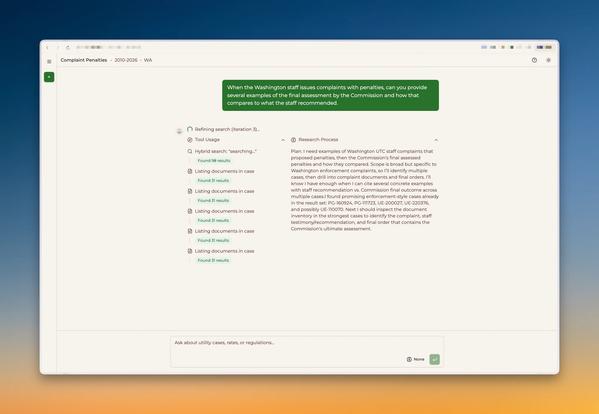 Research in progress showing document discovery