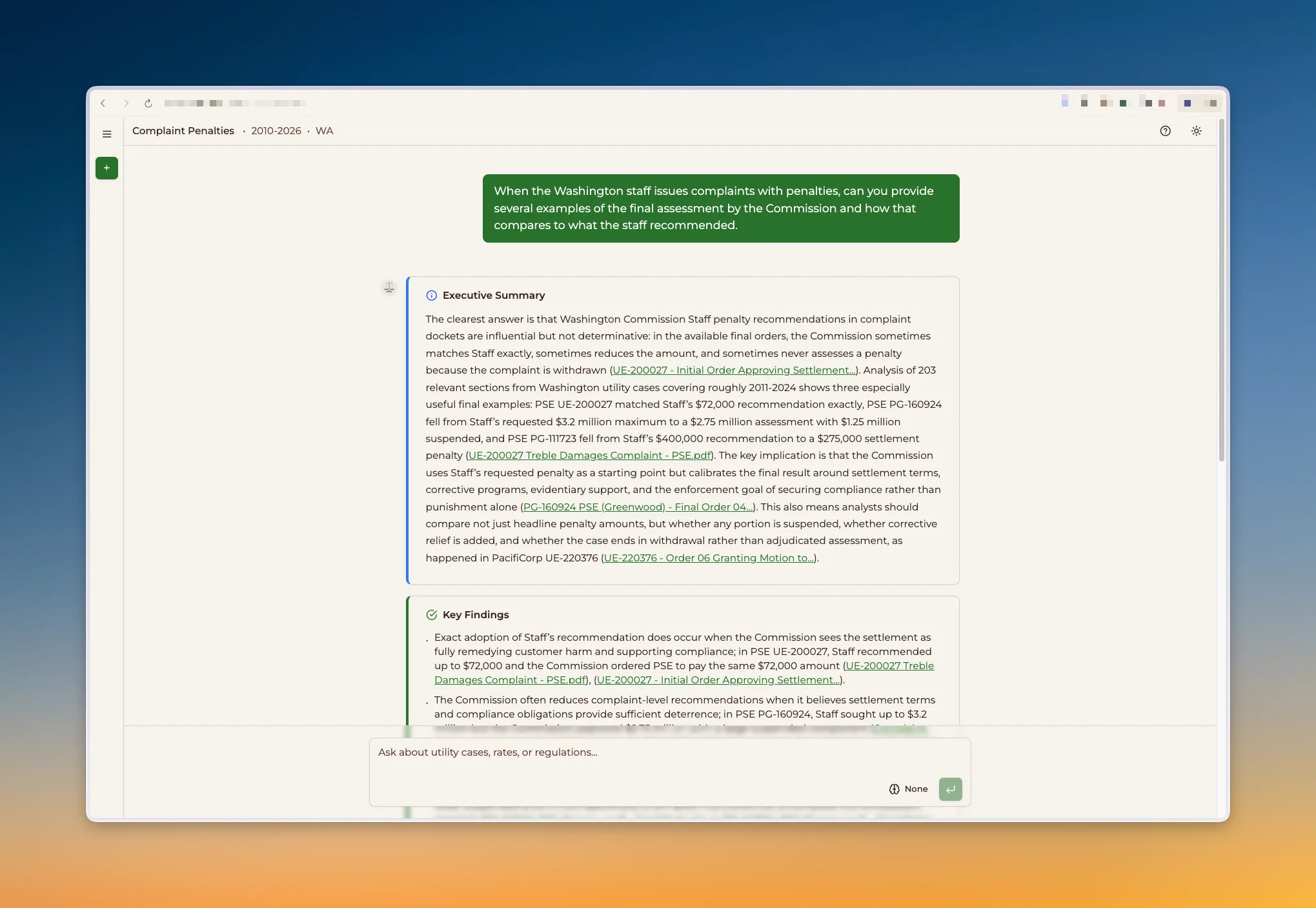 Executive summary with inline citations